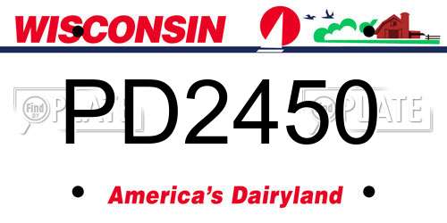 PD2450 Wisconsin License Plate