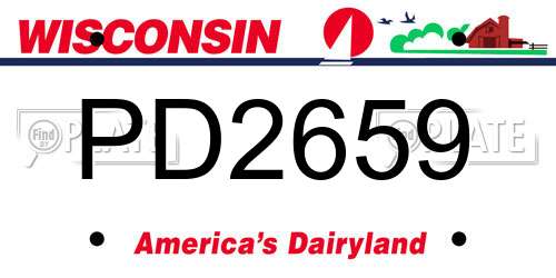 PD2659 Wisconsin License Plate