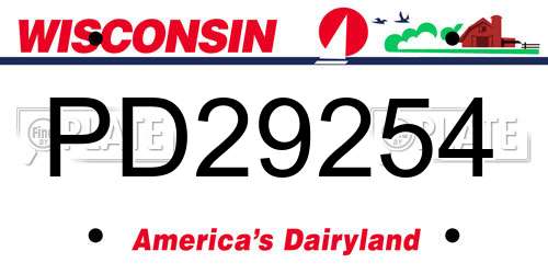 PD29254 Wisconsin License Plate