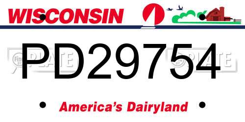 PD29754 Wisconsin License Plate