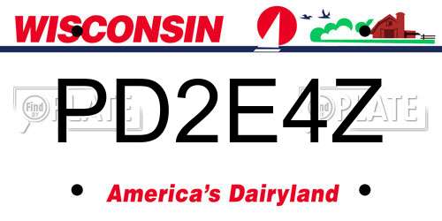 PD2E4Z Wisconsin License Plate