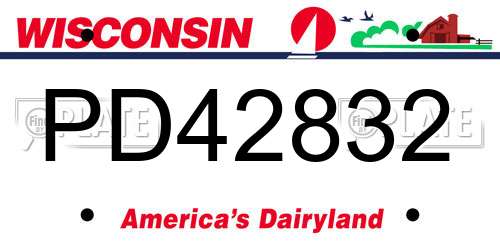 PD42832 Wisconsin License Plate