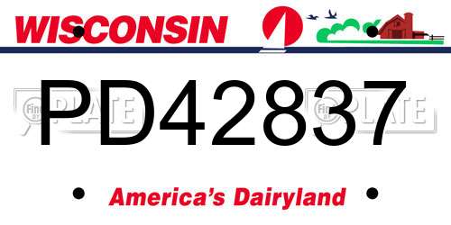 PD42837 Wisconsin License Plate