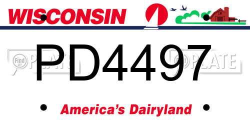 PD4497 Wisconsin License Plate