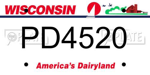 PD4520 Wisconsin License Plate