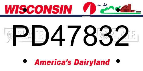 PD47832 Wisconsin License Plate