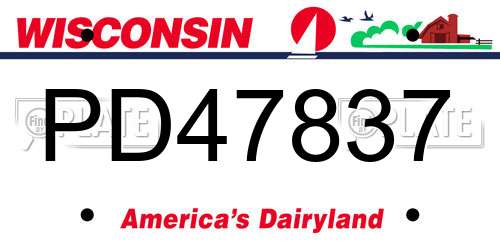 PD47837 Wisconsin License Plate