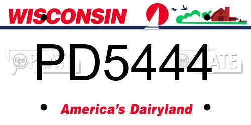 PD5444 Wisconsin License Plate