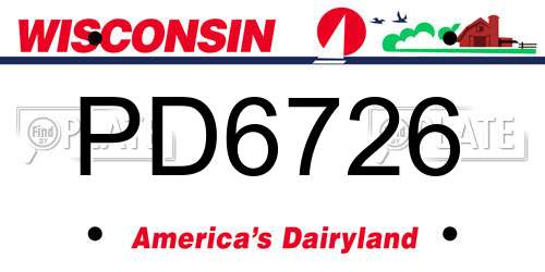 PD6726 Wisconsin License Plate