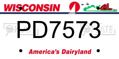 PD7573 Wisconsin License Plate