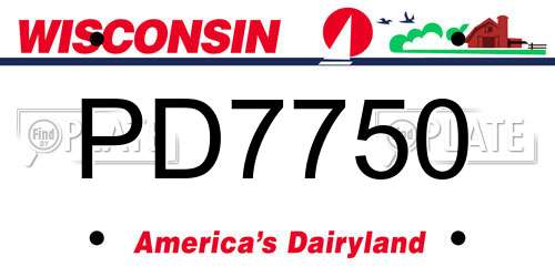 PD7750 Wisconsin License Plate