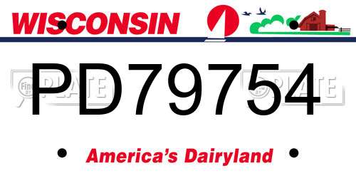 PD79754 Wisconsin License Plate
