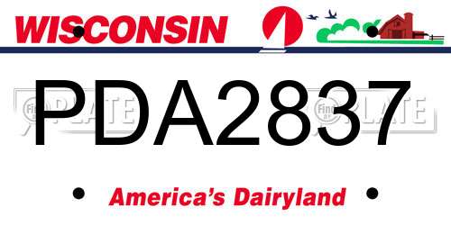 PDA2837 Wisconsin License Plate