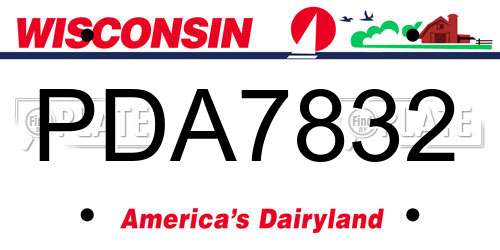 PDA7832 Wisconsin License Plate