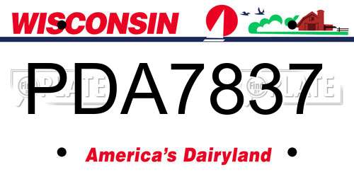 PDA7837 Wisconsin License Plate