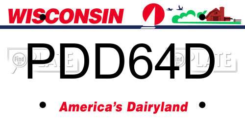 PDD64D Wisconsin License Plate