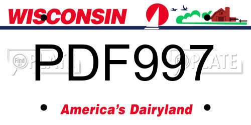 PDF997 Wisconsin License Plate