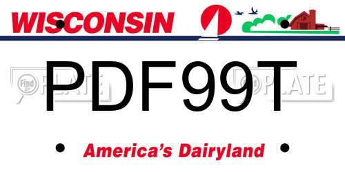 PDF99T Wisconsin License Plate