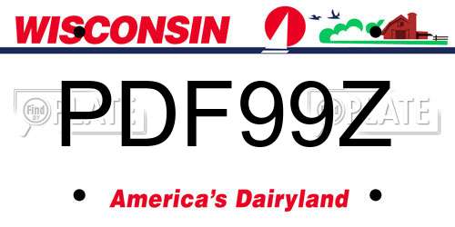 PDF99Z Wisconsin License Plate
