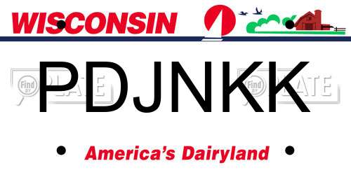 PDJNKK Wisconsin License Plate