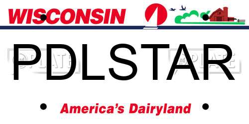 PDLSTAR Wisconsin License Plate