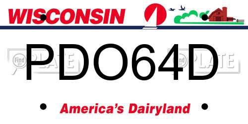 PDO64D Wisconsin License Plate