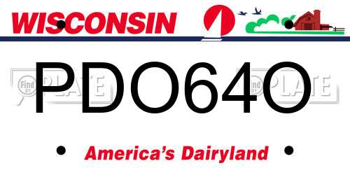 PDO64O Wisconsin License Plate