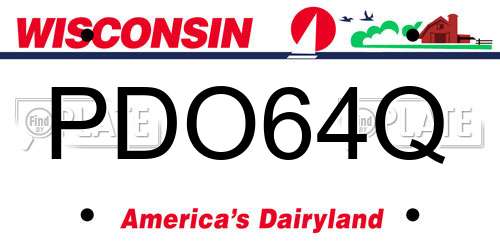PDO64Q Wisconsin License Plate