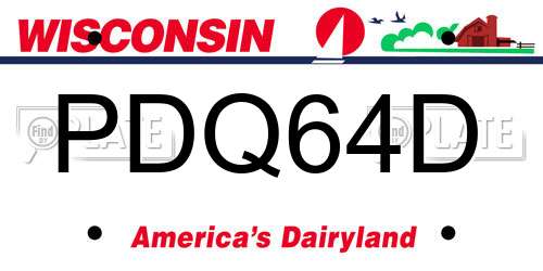 PDQ64D Wisconsin License Plate