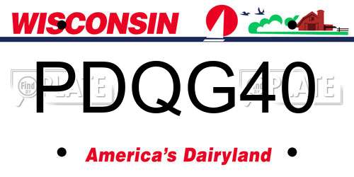 PDQG40 Wisconsin License Plate