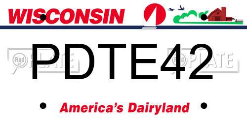 PDTE42 Wisconsin License Plate
