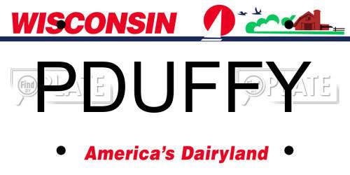 PDUFFY Wisconsin License Plate