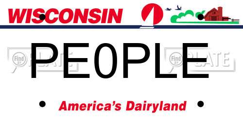 PE0PLE Wisconsin License Plate