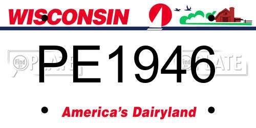 PE1946 Wisconsin License Plate
