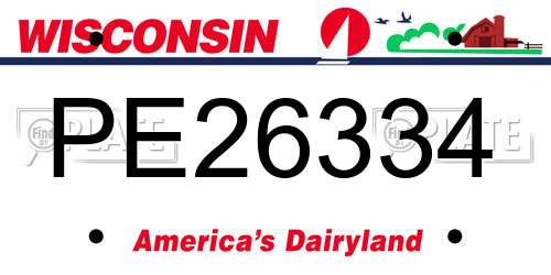 PE26334 Wisconsin License Plate