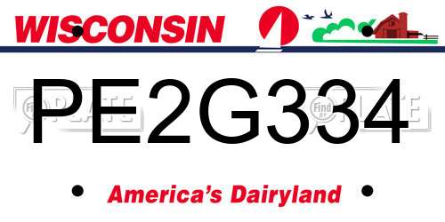 PE2G334 Wisconsin License Plate