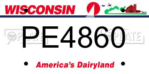 PE4860 Wisconsin License Plate