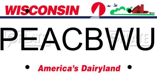 PEACBWU Wisconsin License Plate