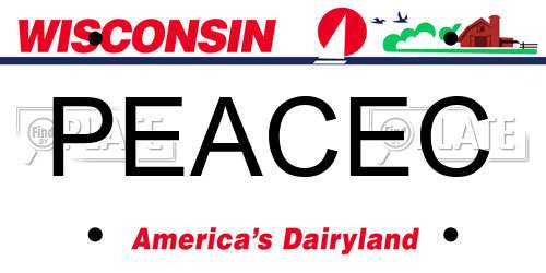 PEACEC Wisconsin License Plate