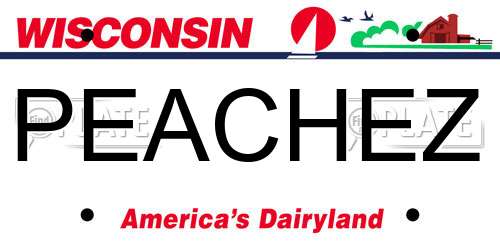 PEACHEZ Wisconsin License Plate