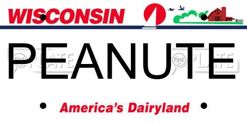 PEANUTE Wisconsin License Plate