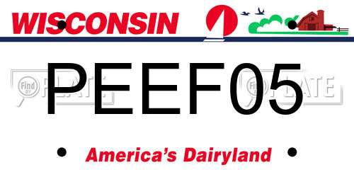 PEEF05 Wisconsin License Plate