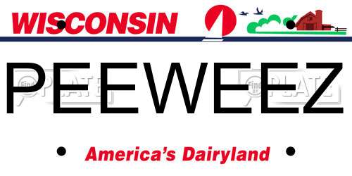 PEEWEEZ Wisconsin License Plate