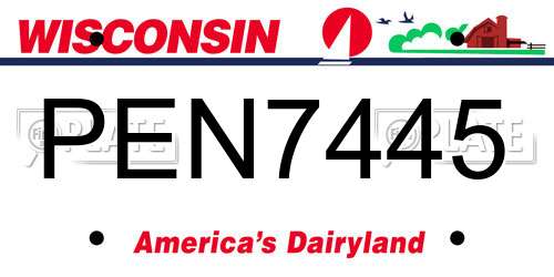 PEN7445 Wisconsin License Plate