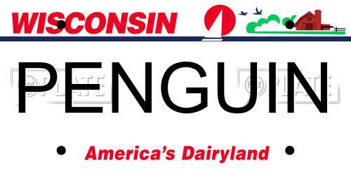 PENGUIN Wisconsin License Plate