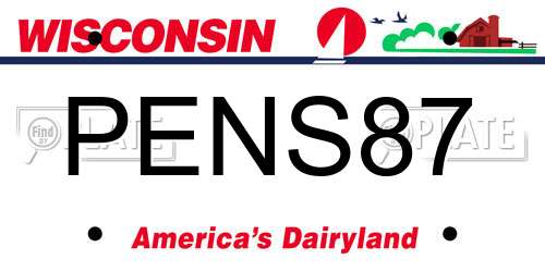 PENS87 Wisconsin License Plate