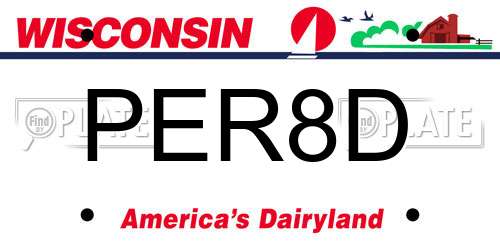 PER8D Wisconsin License Plate