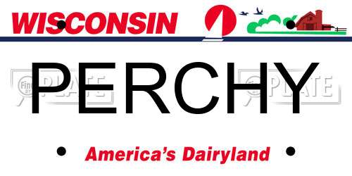 PERCHY Wisconsin License Plate