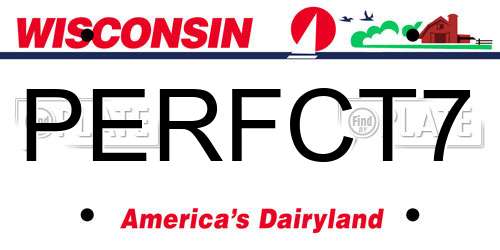 PERFCT7 Wisconsin License Plate
