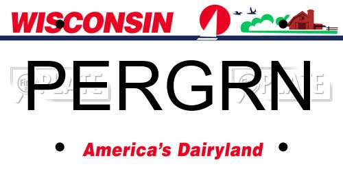 PERGRN Wisconsin License Plate